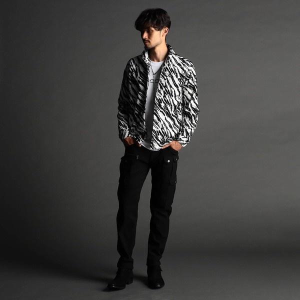 NICOLE CLUB FOR MEN フロッキーゼブラプリント スタンドカラーシャツ - 画像 (4)