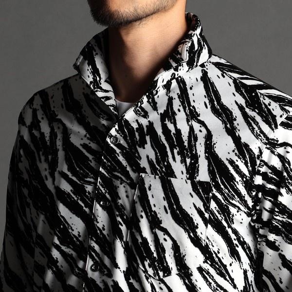 NICOLE CLUB FOR MEN フロッキーゼブラプリント スタンドカラーシャツ - 画像 (9)