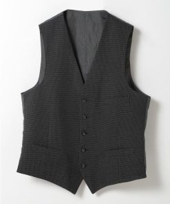 CROWDED CLOSET ウール調ポリエステル千鳥格子ベスト