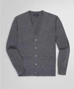 メリノウール Vネックカーディガン
