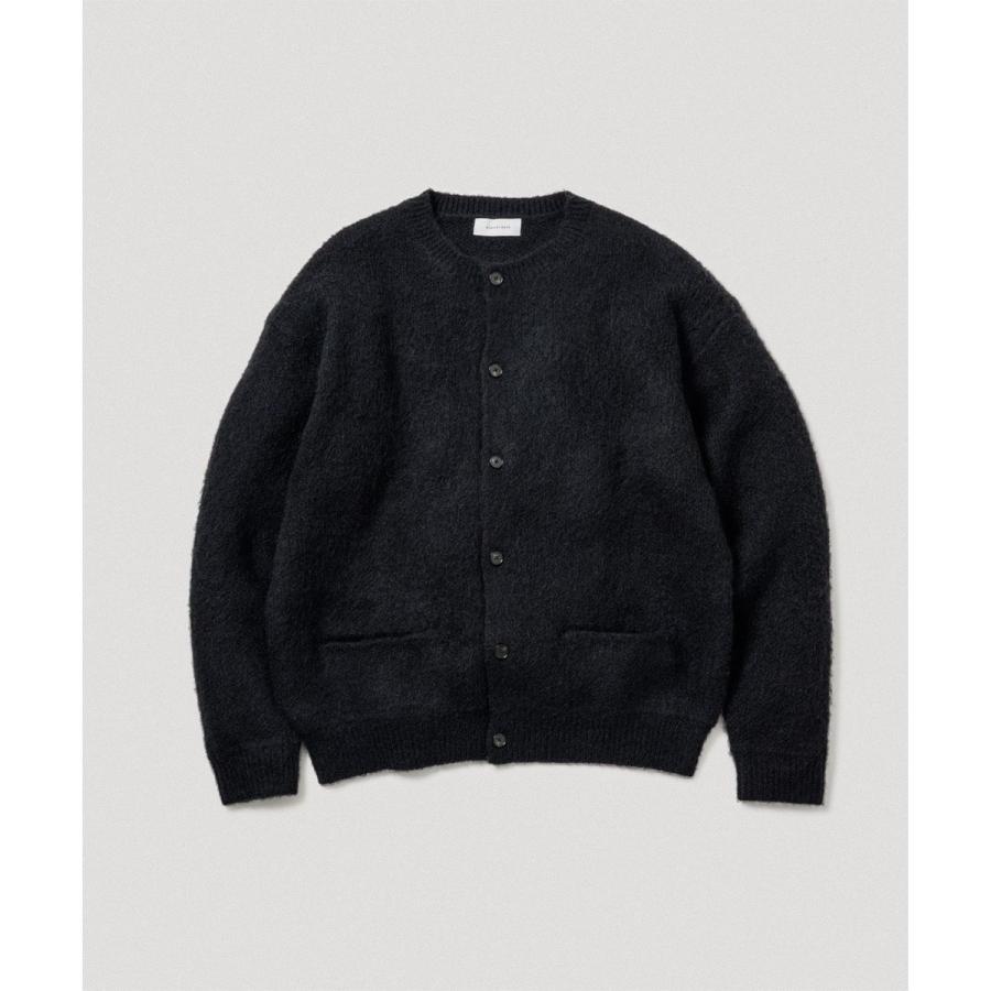 ADAM ET ROPE' モヘアミックス オーバーサイズ クルーネックカーディガン