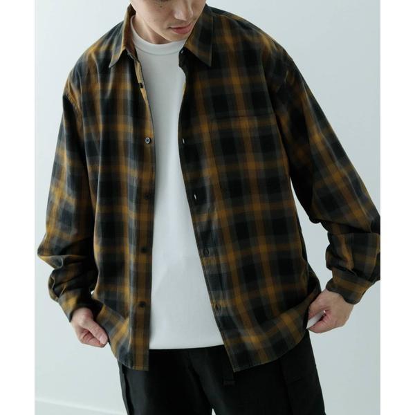 オンブレチェック ロングスリーブシャツ