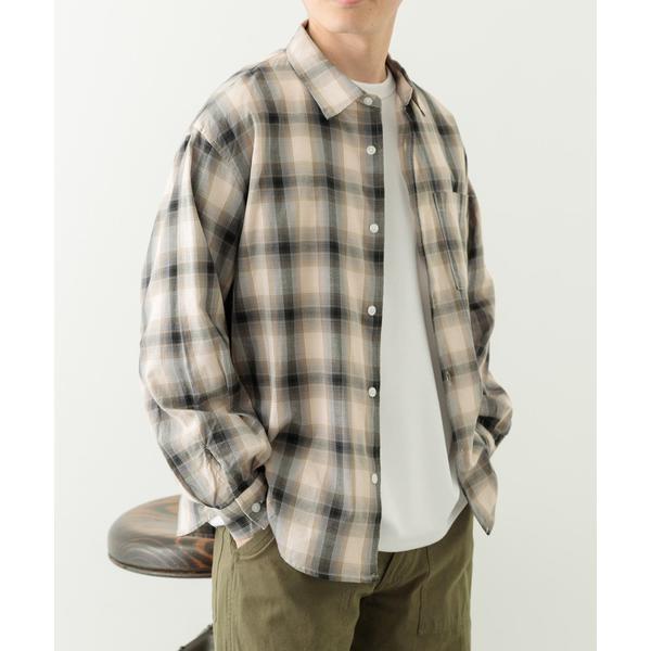 オンブレチェック ロングスリーブシャツ - 画像 (2)