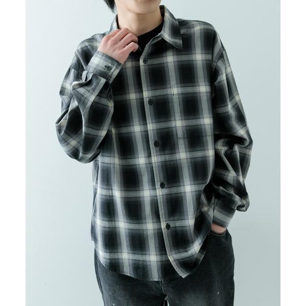 オンブレチェック ロングスリーブシャツ - 画像 (3)