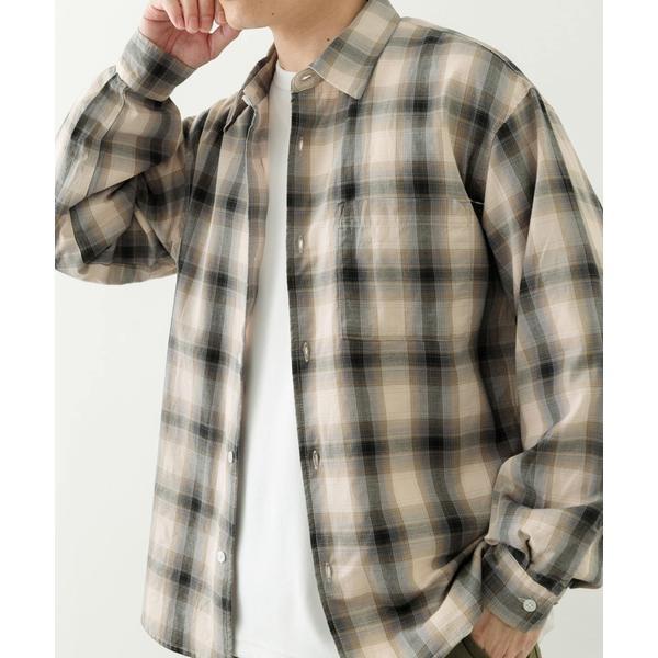 オンブレチェック ロングスリーブシャツ - 画像 (4)