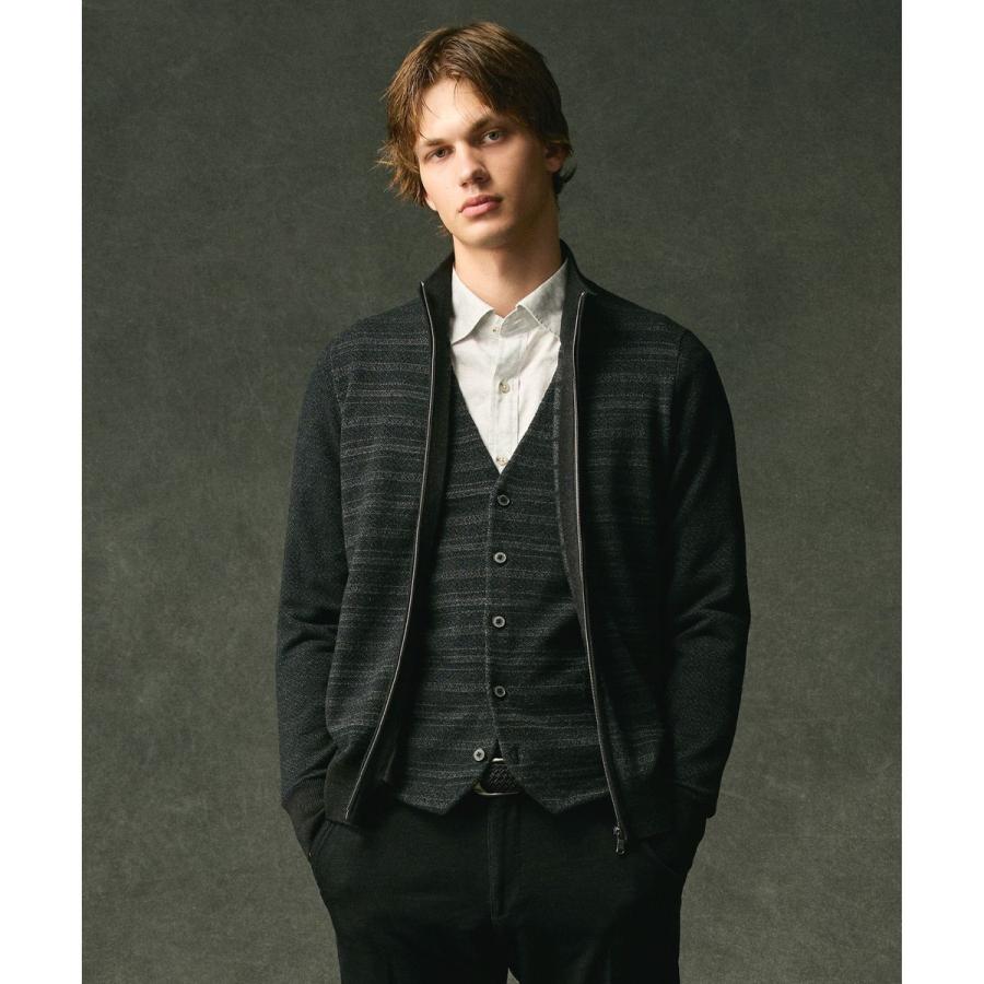 JOSEPH ABBOUD 【洗える/ソフトな肌触り/軽い】シェニールヤーンジャカードニット ベスト - 画像 (3)