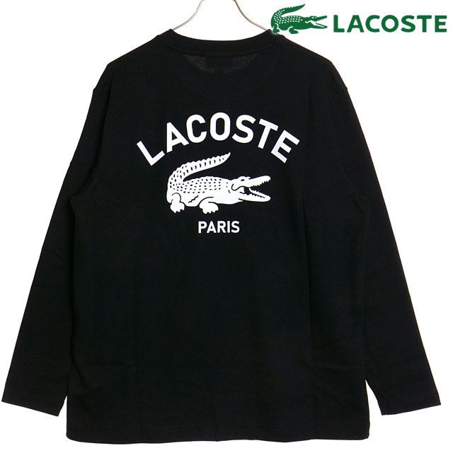 LACOSTE ラコステ PARISロゴヘビーオンスTシャツ TH9396-99-031 FW24 メンズ トップス カットソー 長袖 BLACK 正規取扱店 - 画像 (2)