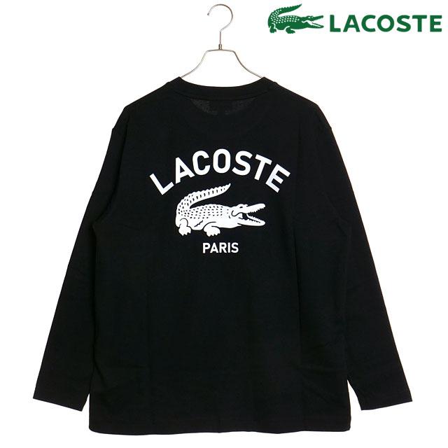 LACOSTE ラコステ PARISロゴヘビーオンスTシャツ TH9396-99-031 FW24 メンズ トップス カットソー 長袖 BLACK 正規取扱店