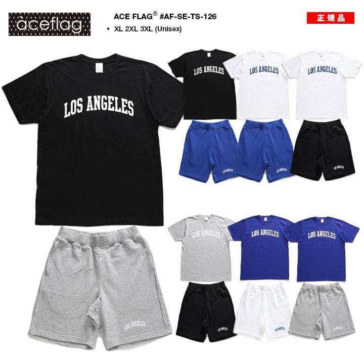 ACEFLAG ACE FLAG 上下セット 半袖 ブランド Tシャツ LA ハーフパンツ 大きいサイズ エースフラッグ セットアップ スウェット シンプル Los Angeles ロサンゼルス b系 - 画像 (3)