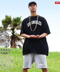 ACEFLAG ACE FLAG 上下セット 半袖 ブランド Tシャツ LA ハーフパンツ 大きいサイズ エースフラッグ セットアップ スウェット シンプル Los Angeles ロサンゼルス b系