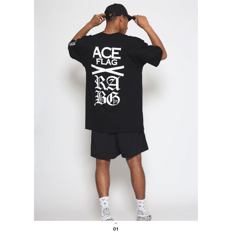 ACEFLAG ACE FLAG 上下セット 半袖 ブランド Tシャツ ハーフパンツ 上下 黒 大きいサイズ エースフラッグ セットアップ ナイロン 国旗 Aロゴ ハッシュタグ b系 - 画像 (6)