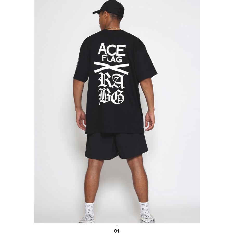 ACEFLAG ACE FLAG 上下セット 半袖 ブランド Tシャツ ハーフパンツ 上下 黒 大きいサイズ エースフラッグ セットアップ ナイロン 国旗 Aロゴ ハッシュタグ b系 - 画像 (8)