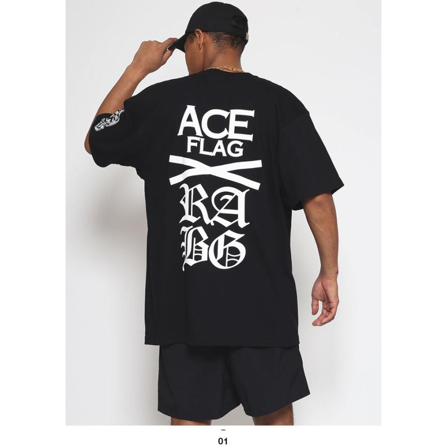 ACEFLAG ACE FLAG 上下セット 半袖 ブランド Tシャツ ハーフパンツ 上下 黒 大きいサイズ エースフラッグ セットアップ ナイロン 国旗 Aロゴ ハッシュタグ b系 - 画像 (9)