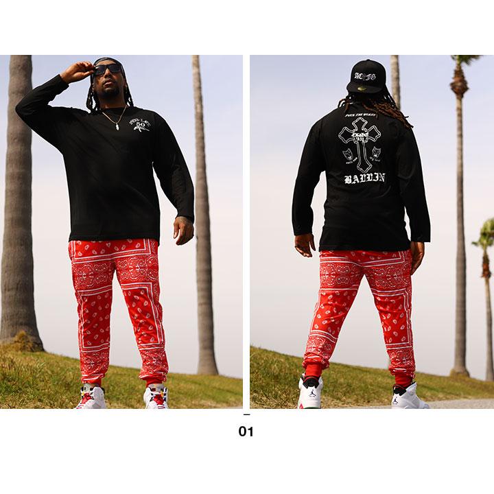 ACEFLAG ACE FLAG 上下セット 長袖 ブランド Tシャツ ロンT ロングパンツ 大きいサイズ エースフラッグ セットアップ ジャージ おしゃれ 2Pac 十字架 クロス b系 - 画像 (4)