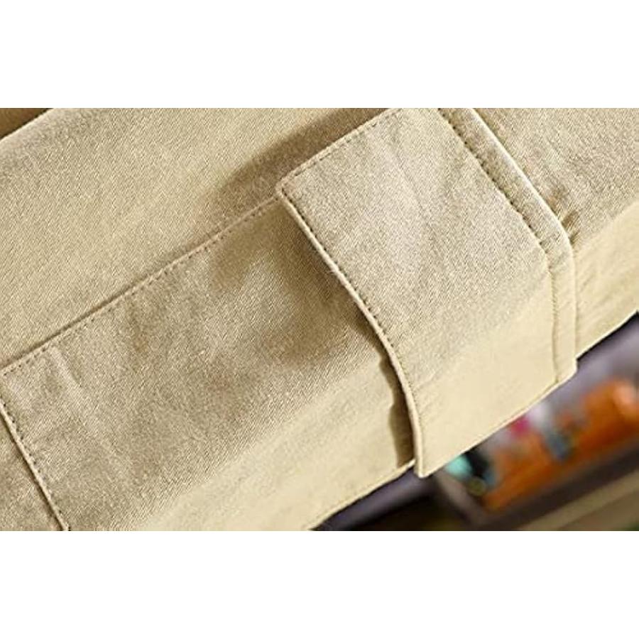 アスペルシオ 長袖 ワークシャツ 襟付き お洒落 トップス メンズ グリーン(パロットグリーン, L) - 画像 (7)