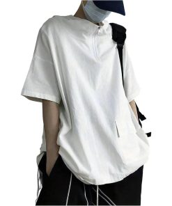 クロス パーカー メンズ 薄手 大きい プルオーバー 夏 スポーツ 半袖 ジップ 大きいサイズ フーディー ゆったり(ホワイト, L)