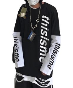 アスペルシオ 重ね着風 ロングスリーブ 袖ロゴ 英文字 プリント オシャレ カッコイイ トップス メンズ(ソプラノブラック,  2XL)