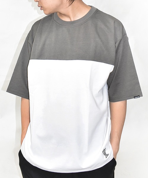 DOUBLE STEAL tシャツ バイカラー 5分袖Tシャツ メンズ レディース - 画像 (3)