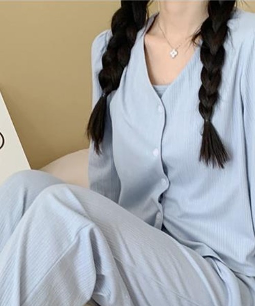 パジャマ ルームウェア インナーキャミ付き・ナイトセットアップ レディース - 画像 (9)