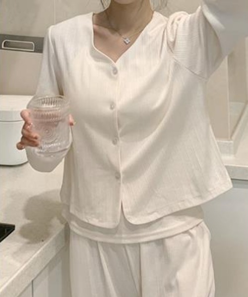 パジャマ ルームウェア インナーキャミ付き・ナイトセットアップ レディース - 画像 (8)