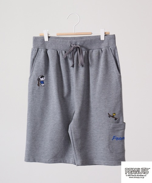 PEANUTS スウェットパンツ ジャージ スヌーピー ミニ裏毛 スウェット ハーフパンツ レディース メンズ - 画像 (2)