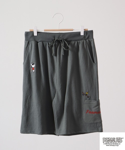 PEANUTS スウェットパンツ ジャージ スヌーピー ミニ裏毛 スウェット ハーフパンツ レディース メンズ