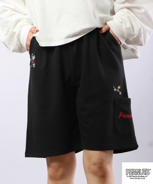 PEANUTS スウェットパンツ ジャージ スヌーピー ミニ裏毛 スウェット ハーフパンツ レディース メンズ - 画像 (4)