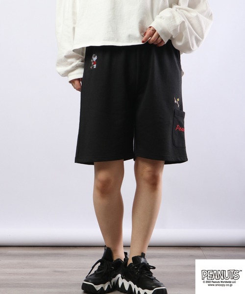PEANUTS スウェットパンツ ジャージ スヌーピー ミニ裏毛 スウェット ハーフパンツ レディース メンズ - 画像 (9)