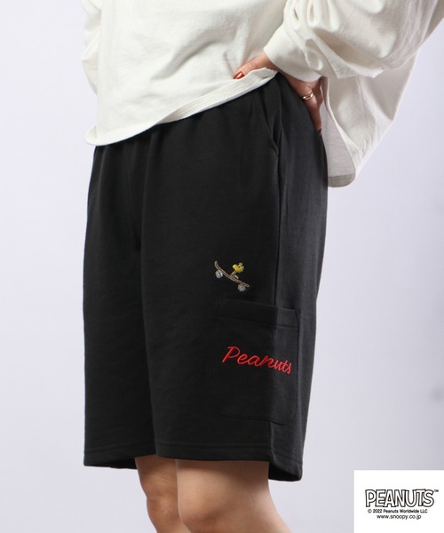 PEANUTS スウェットパンツ ジャージ スヌーピー ミニ裏毛 スウェット ハーフパンツ レディース メンズ - 画像 (5)