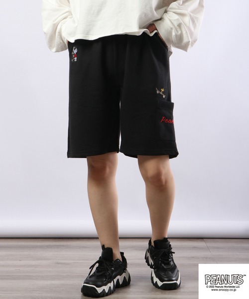 PEANUTS スウェットパンツ ジャージ スヌーピー ミニ裏毛 スウェット ハーフパンツ レディース メンズ - 画像 (8)