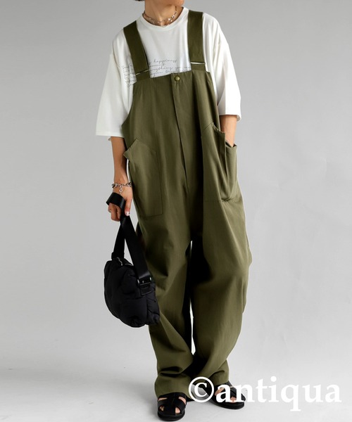 antiqua サロペット オーバーオール 綿100%ミリタリーサロペット レディース メンズ - 画像 (3)
