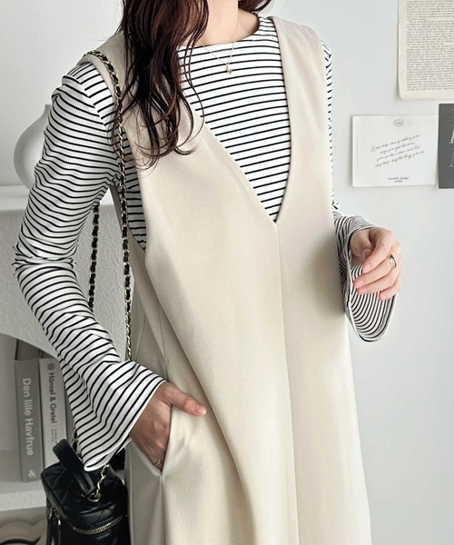 GeeRA ジャンパースカート 春にぴったり!楽ちん!ストレッチ前後2WAYジャンパースカート - 画像 (6)