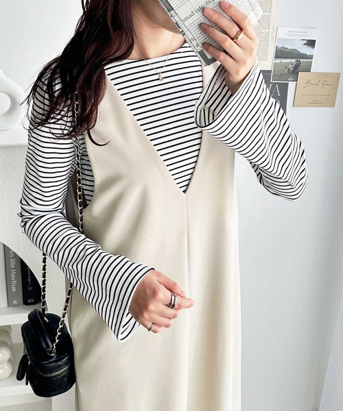 GeeRA ジャンパースカート 春にぴったり!楽ちん!ストレッチ前後2WAYジャンパースカート - 画像 (5)