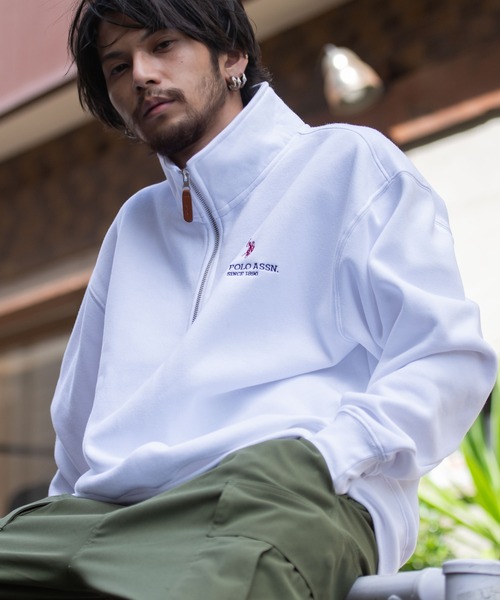 U.S. POLO ASSN. トレーナー スウェット 「U.S. ASSN/ユーエスポロアッスン」裏起毛ハーフジップ長袖スウェット メンズ レディース - 画像 (3)