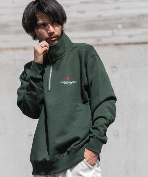 U.S. POLO ASSN. トレーナー スウェット 「U.S. ASSN/ユーエスポロアッスン」裏起毛ハーフジップ長袖スウェット メンズ レディース - 画像 (7)