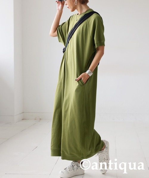 antiqua ワンピース 裏毛半袖ワンピース - 画像 (5)
