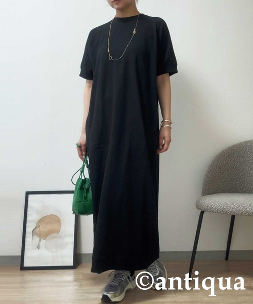 antiqua ワンピース 裏毛半袖ワンピース - 画像 (2)