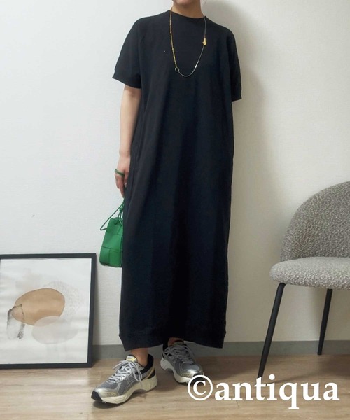 antiqua ワンピース 裏毛半袖ワンピース - 画像 (6)