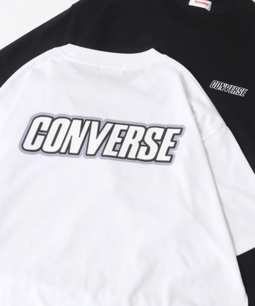 CONVERSE tシャツ CONVERSE/コンバース UVカット 接触冷感 シューズイラストバックプリント 裾ドローコード付半袖Tシャツ レディース メンズ - 画像 (2)