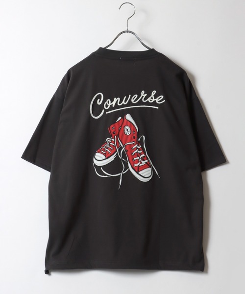 CONVERSE tシャツ CONVERSE/コンバース UVカット 接触冷感 シューズイラストバックプリント 裾ドローコード付半袖Tシャツ レディース メンズ - 画像 (8)