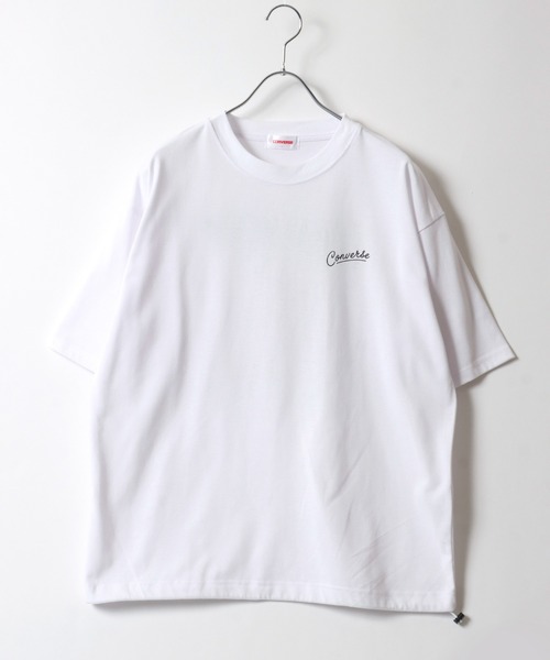 CONVERSE tシャツ CONVERSE/コンバース UVカット 接触冷感 シューズイラストバックプリント 裾ドローコード付半袖Tシャツ レディース メンズ - 画像 (5)