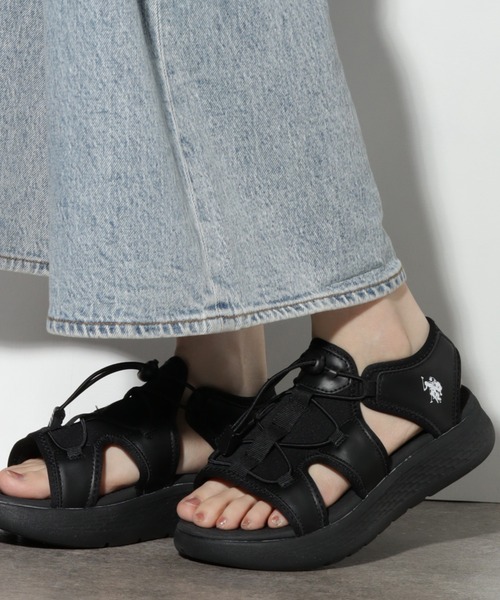 U.S. POLO ASSN. サンダル 「U.S. ASSN./ユーエスポロアッスン」軽量 ワンポイント スポーツサンダル レディース - 画像 (9)