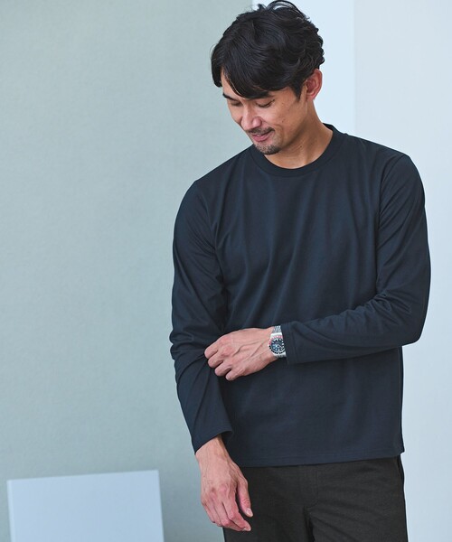 green label relaxing tシャツ 「WEB限定」JUST fit ジャケイン クルーネック 長袖 Tシャツ -吸水速乾・抗菌- メンズ - 画像 (7)