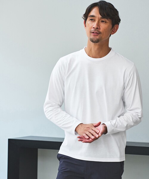 green label relaxing tシャツ 「WEB限定」JUST fit ジャケイン クルーネック 長袖 Tシャツ -吸水速乾・抗菌- メンズ