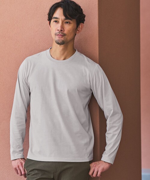 green label relaxing tシャツ 「WEB限定」JUST fit ジャケイン クルーネック 長袖 Tシャツ -吸水速乾・抗菌- メンズ - 画像 (4)