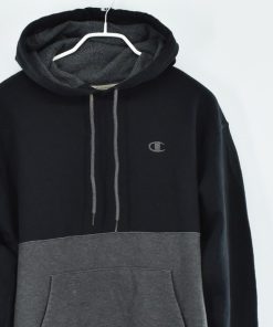 Champion パーカー 「ヴィンテージ古着」Champion 目つき ロゴ刺繍 切り返し スウェットパーカー メンズ レディース