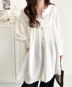 classicalelf ブラウス シャツ 可愛さとトレンド感の両立。前後2WAY配色ステッチボリュームギャザーチュニックブラウス(7分袖) レディース