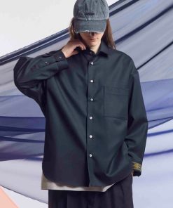 MAISON SPECIAL シャツ 「UNISEX」4 Colors Chambray Washable Wool Prime-Over Regular Collar Shirt