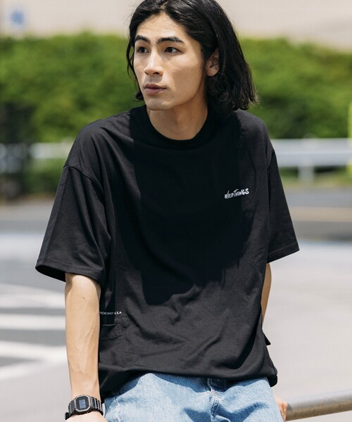 FREAK'S STORE tシャツ 限定展開 WILD THINGS×FREAK'S STORE/ワイルドシングス 別注 ビッグシルエット サイドポケット ヘムコード Tシャツ - 画像 (3)