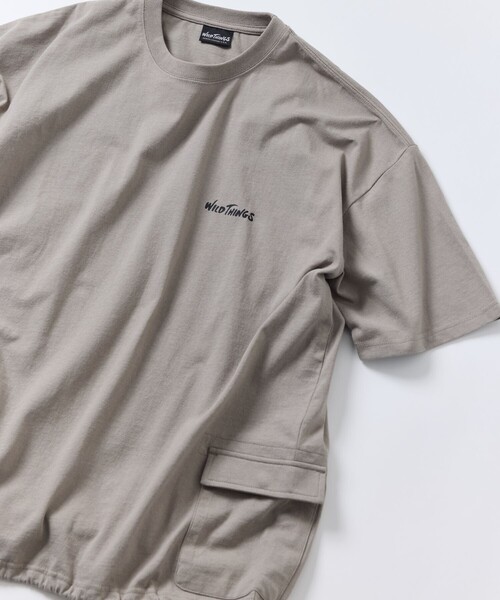 FREAK'S STORE tシャツ 限定展開 WILD THINGS×FREAK'S STORE/ワイルドシングス 別注 ビッグシルエット サイドポケット ヘムコード Tシャツ - 画像 (7)